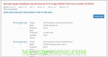 Hướng dẫn điều chỉnh nguyện vọng xét tuyển đại học 2017 trực tuyến Hướng dẫn điều chỉnh nguyện vọng xét tuyển đại học 2017 trực tuyến 17