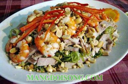 Cách làm gỏi rau muống tép thịt thơm ngon ăn hoài không ngán 4