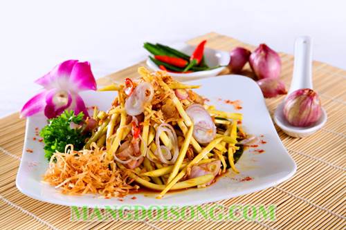 CÁCH LÀM GỎI XOÀI KIỂU THÁI VỚI THỊT GÀ NƯỚC CỐT DỪA THƠM NGON NGÂY NGẤT 4