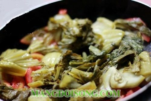 CÁCH LÀM LÒNG NON XÀO DƯA CHUA NGON BỔ RẺ 3