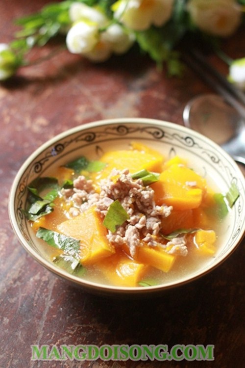 CANH BÍ ĐỎ THỊT BẰM MÁT NGỌT CHO BỮA CƠM NGON 4