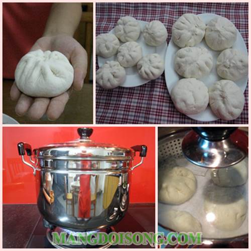 Cách làm bánh bao nhân thịt thơm ngon nóng hổi vừa thổi vừa ăn4
