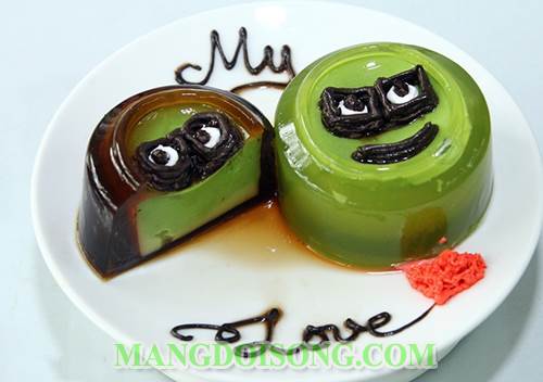 Cách làm bánh flan lá dứa rau câu ngon và vô cùng đẹp mắt có thể làm quà tặng sinh nhật hay vào dịp lễ valentine giáng sinh 7