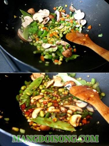 Cách làm cơm chiên chay thơm ngon thanh đạm dùng làm món điểm tâm cho bữa sáng 5