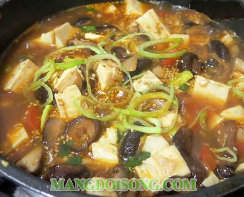 Cách làm đậu hủ sốt nấm hương thơm ngon lạ miệng 5