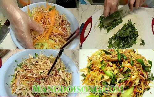 Cách làm nộm hoa chuối thịt gà ngon chua ngọt đẹp mắt 3