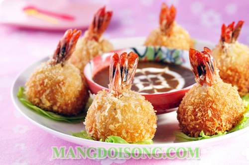 Cách làm tôm viên củ sen chiên xù chấm sốt cà ri ngon cho cả nhà thưởng thức 7