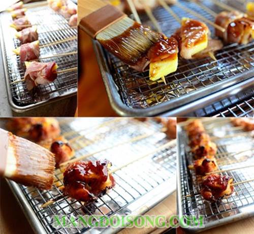 Cách làm tôm xiên que nướng thịt xông khói ngon cho ngày đoàn tụ gia đình lễ liên hoa sinh nhật 6