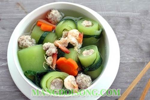 Cách nấu canh bí đao tôm thịt kiểu Hàn Quốc thơm ngon bắt mắt cho bữa cơm trưa thêm mát mẻ 8
