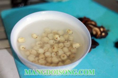 Cách nấu canh gà hầm hạt sen thơm ngon bổ dưỡng dùng để bồi bổ cho mẹ bầu hay người mới ốm dậy 3