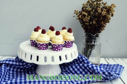 Cách làm bánh cupcake whipping cream trái mâm xôi hương vanilla thơm ngon ngọt ngào tại bếp gia đình 6