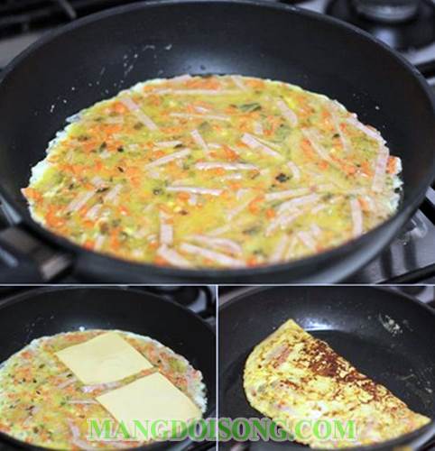Cách làm bánh mì sandwich kẹp trứng chiên thập cẩm ngon đẹp mắt giàu chất dinh dưỡng cho bữa sáng 4