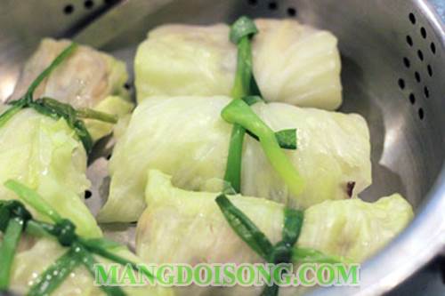 Cách làm bắp cải cuốn thịt hấp ngon đẹp mắt dùng làm món ăn cơm hay nhậu đều hợp 9