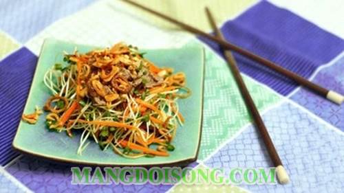 Cách làm gỏi bò rau mầm chua cay ngon ơi là ngon ăn hoài mà không ngán cho bữa cơm ngày hè 7