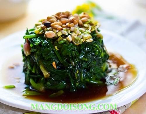 Cách làm nộm rau chân vịt chay ngon đơn giản dùng cho bữa cơm ngày rằm hay người muốn giảm cân 5