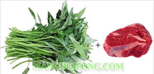 Cách làm rau muống xào thịt bò xanh tươi ngon thơm lừng bắt mắt như nhà hàng 1