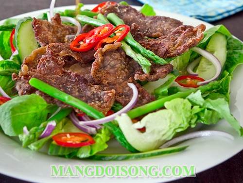 Cách làm salade bò chiên măng tây thơm ngon chua cay cho ngày nghỉ cuối tuần thêm xanh 7