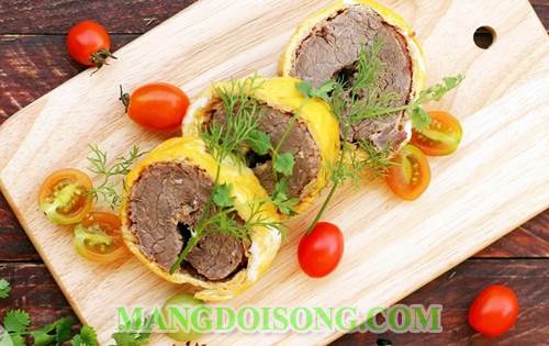 Cách làm thịt bò hấp trứng cuộn ngon đẹp mắt sang trọng như nhà hàng dùng để đãi khách vip 6