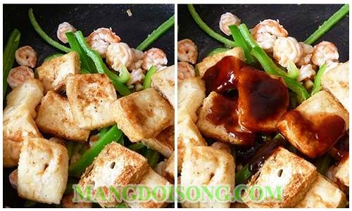 Cách làm tôm xào đậu phụ ớt chuông xanh ngon đơn giản nhanh chóng cho bữa cơm gia đình thêm ngon 4