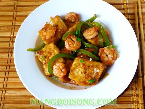 Cách làm tôm xào đậu phụ ớt chuông xanh ngon đơn giản nhanh chóng cho bữa cơm gia đình thêm ngon 5