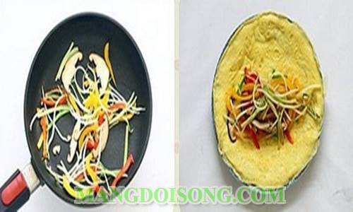 Cách làm trứng chiên cuộn rau nấm ngon đẹp mắt với cách làm đơn giản mà độc đáo lạ miệng mà ngon 3