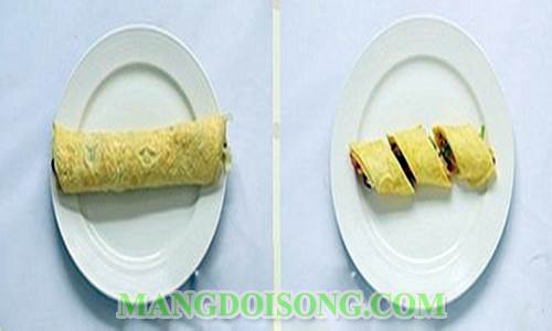 Cách làm trứng chiên cuộn rau nấm ngon đẹp mắt với cách làm đơn giản mà độc đáo lạ miệng mà ngon 4
