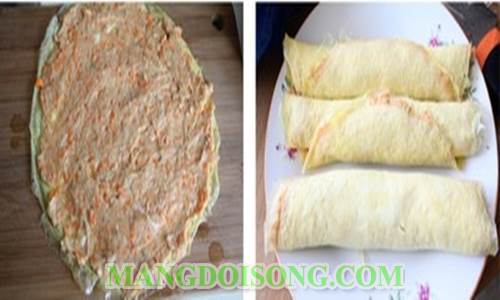 Cách làm trứng chiên cuộn tôm tươi thịt gà ngon ngọt bổ dưỡng cho mẹ già và trẻ nhỏ 4
