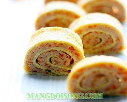 Cách làm trứng chiên cuộn tôm tươi thịt gà ngon ngọt bổ dưỡng cho mẹ già và trẻ nhỏ 6