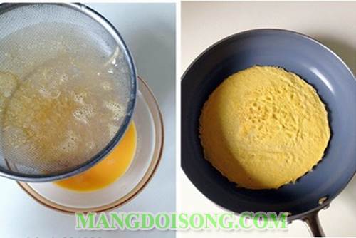 Cách làm trứng chiên gói nhân thịt ngon đẹp mắt như trong nhà hàng dùng làm món khai vị cho bữa tiệc 4