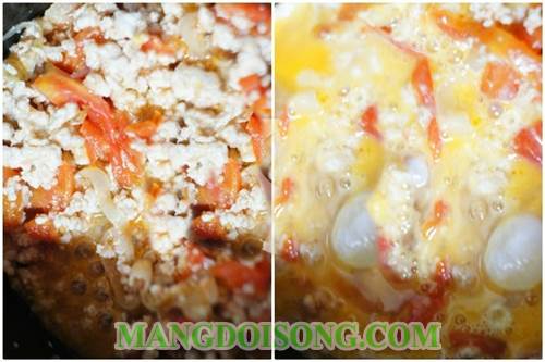 Cách làm trứng vịt chiên thịt bằm cà chua ngon mát đơn giản chỉ mất 5 phút để chế biến cho bữa cơm thêm ngon 5
