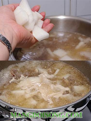 Cách nấu canh củ cải thịt bò rong biển ngon thơm mát bổ dưỡng dùng cho bữa cơm gia đình thêm ngon miệng 5