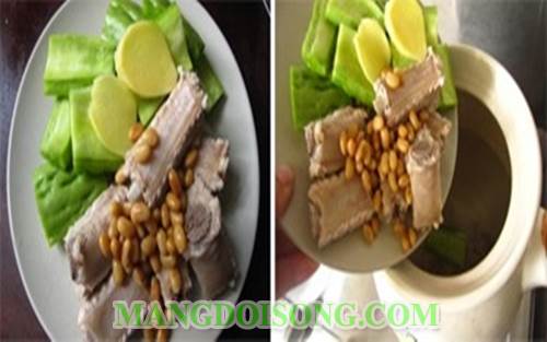 Cách nấu canh khổ qua sườn non ngon thơm mát dùng hàng tuần rất tốt cho sức khỏe 5