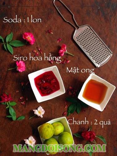 Cách pha nước soda siro hoa hồng mật ong thơm mát đẹp mắt giải tỏa cơn khát vào trưa hè 1