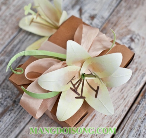Cách gấp hoa ly 5 cánh handmade đẹp bằng giấy đơn giản biểu tượng của sự may mắn và sự trong trắng thủy chung 1