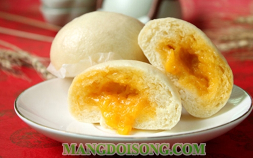 Cách làm bánh bao trứng muối sữa chảy đơn giản Thái Lan ngon xốp mịn 11