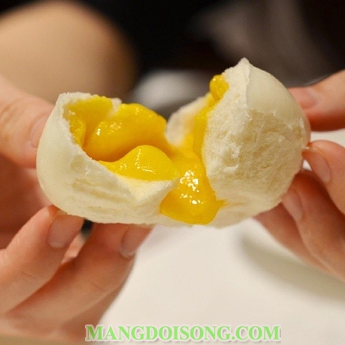 Cách làm bánh bao trứng muối sữa chảy đơn giản Thái Lan ngon xốp mịn 9