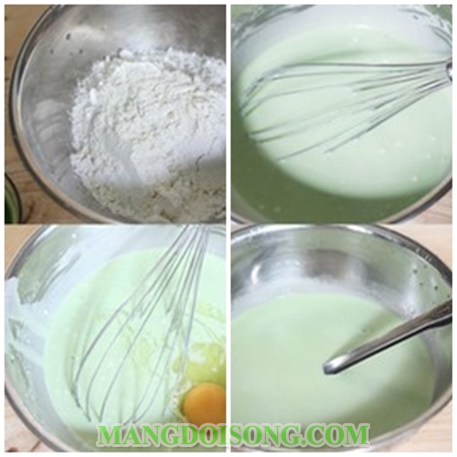 Cách làm bánh crepe ( kếp) nhân dừa lá dứa thơm ngon ngọt ngào như vòng tay âu yếm 4