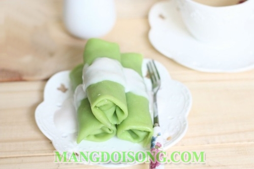 Cách làm bánh crepe ( kếp) nhân dừa lá dứa thơm ngon ngọt ngào như vòng tay âu yếm 7
