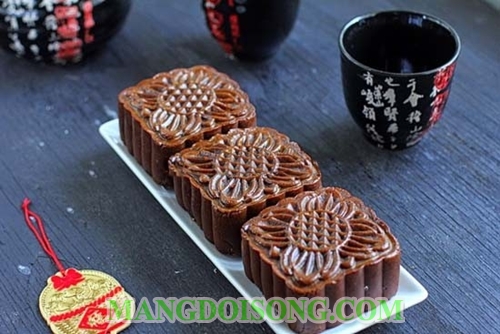Cách làm bánh trung thu cacao tiramisu nhân đậu xanh ngon hấp dẫn cho bé yêu thưởng thức10