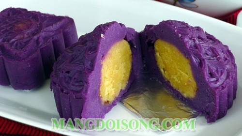 Cách làm bánh trung thu chay khoai lang tím nhân đậu xanh thơm ngon cho người ăn chay 10