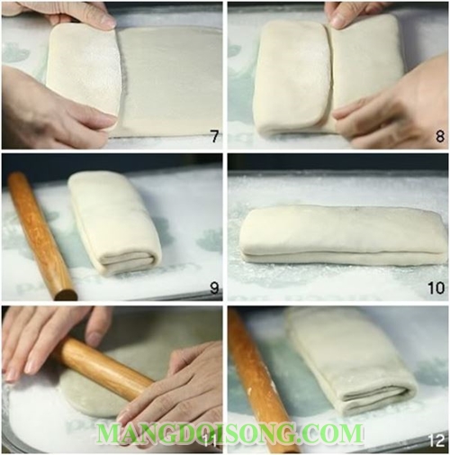 Cách làm bánh trung thu ngàn lớp trà xanh nhân sầu riêng đậu xanh trứng muối thơm ngon ngất ngây theo truyền thống người nhật 5