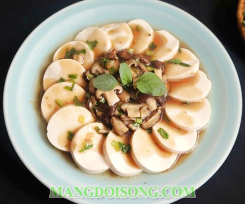 Cách làm đậu hủ non sốt nấm đông cô món chay ngon lạ cho ngày rằm 8