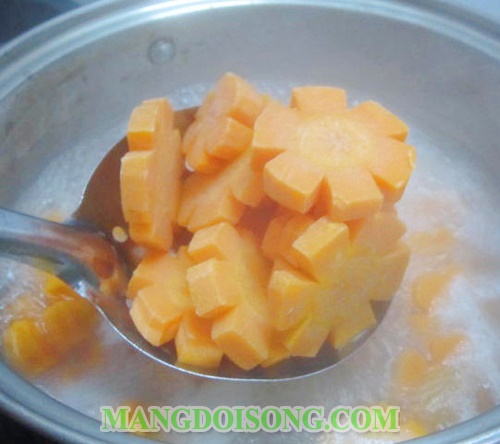 Cách làm mứt cà rốt ngon đơn giản nhất tại nhà cho ngày tết với hình hoa mai đỏ đẹp mắt 4