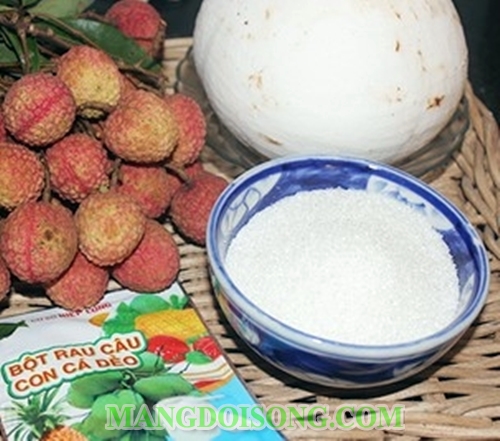 Cách làm thạch rau câu vải ngon mát dùng làm món tráng miệng hay món ăn vặt ngon 1