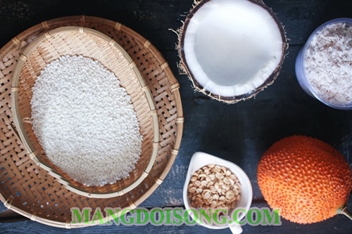 Cách nấu xôi gấc dừa ngon bằng nồi cơm điện dẻo thơm màu đỏ tươi đẹp mắt để cúng ngày tết 1