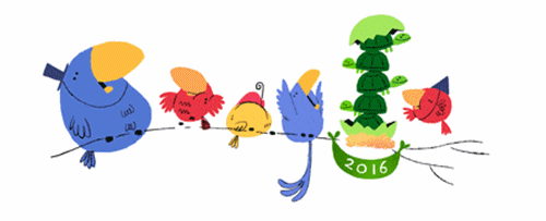 Google gởi lời chúc mừng năm mới 2016 qua hình ảnh quả trứng nở 1