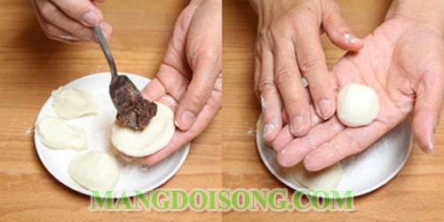 Cách làm bánh mochi nhật đơn giản nhân đậu đỏ bằng đậu hủ thơm ngon hấp dẫn 3