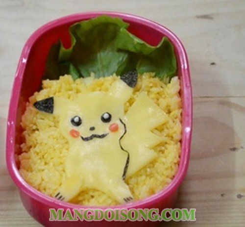 Cách làm cơm hộp bento nhật bản phiên bản pikachu pokemon vô cùng hấp dẫn đẹp mắt 7