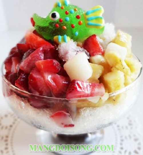 Cách làm đá bào ngon trái cây đơn giản tại nhà patbingsu 7