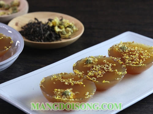 Cách làm thạch rau câu trà hoa cúc thơm ngon mát gan giải độc thanh lọc cơ thể không lo bị nóng 8